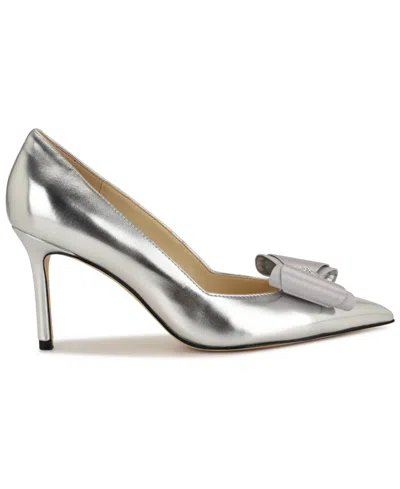 Nine West Women's Ceryn Embellished Bow Pumps In Silver