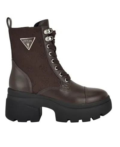 Guess Yarini Lug Sole Boot In Brown