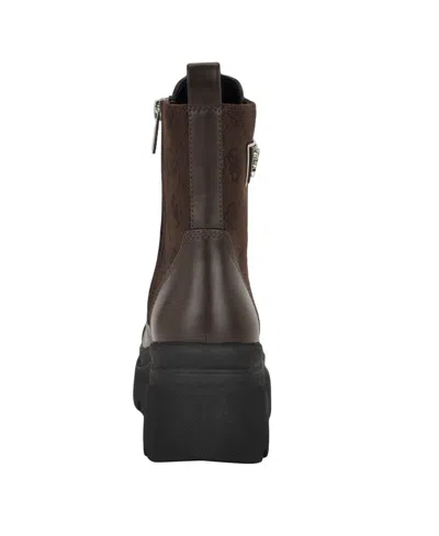 Guess Yarini Lug Sole Boot In Brown
