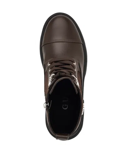 Guess Yarini Lug Sole Boot In Brown