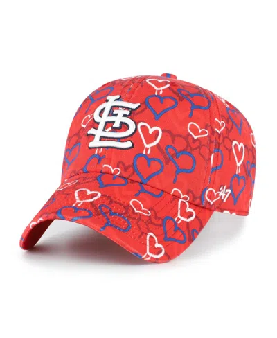 47 Brand Big Girls Red St. Louis Cardinals Mural Clean Up Adjustable Hat In Red