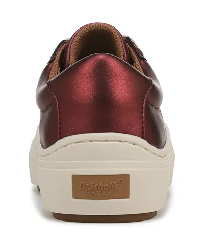 Dr. Scholl's Women's Time Off Lace Up Platform Sneakers In Burgundy