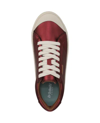 Dr. Scholl's Women's Time Off Lace Up Platform Sneakers In Burgundy