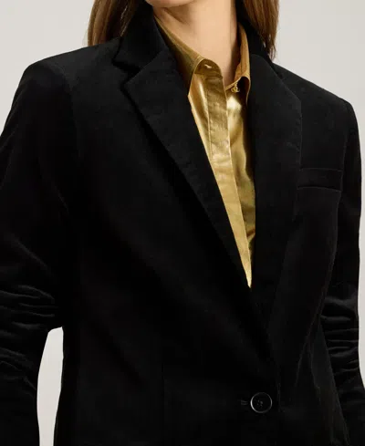 Ralph Lauren Women's Long Sleeve Velvet Blazer In Black