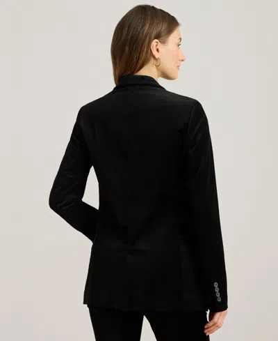 Ralph Lauren Women's Long Sleeve Velvet Blazer In Black