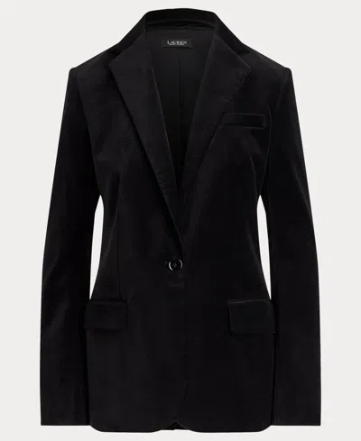 Ralph Lauren Women's Long Sleeve Velvet Blazer In Black
