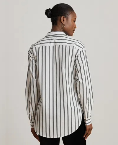 Ralph Lauren Women's Relaxed Fit Striped Shirt In White