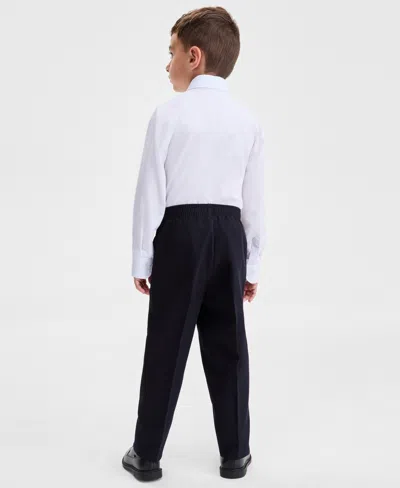 Kenneth Cole Reaction Boys 4t-7 White Shirt, Blue Pant And Tie 3-piece Set In White