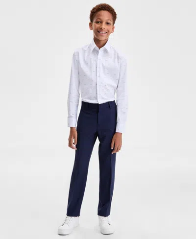 Kenneth Cole Reaction Boys 8r-20r Purple Cars Classic Shirt In White