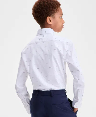 Kenneth Cole Reaction Boys 8r-20r Purple Cars Classic Shirt In White