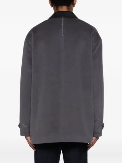 Marni Leather Collar Jacket In Gray