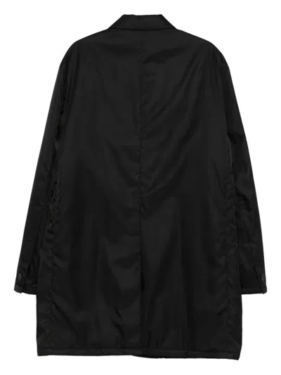 Prada Single-breasted Coat In Black