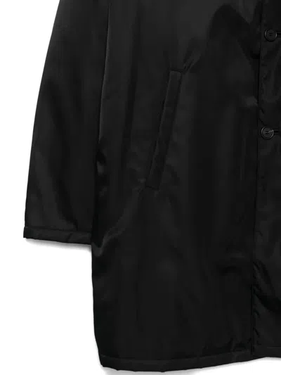 Prada Single-breasted Coat In Black