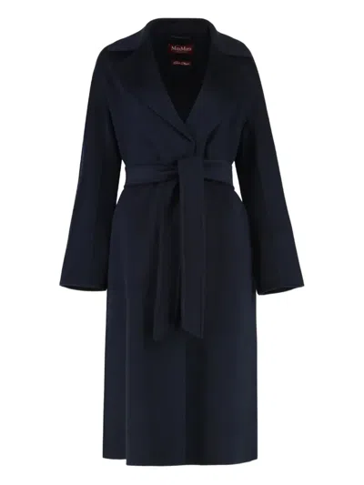 Max Mara Studio Cles Wool And Cashmere Coat In Blue