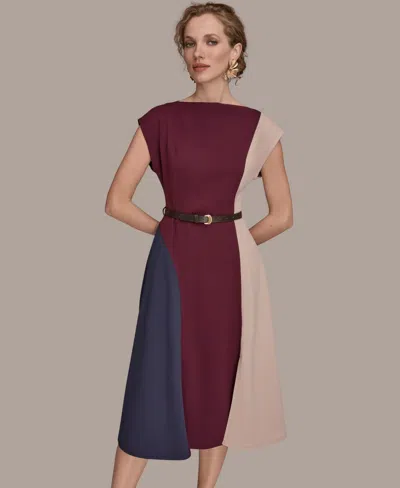 Donna Karan New York Colorblock Sleeveless Midi Dress In Multi