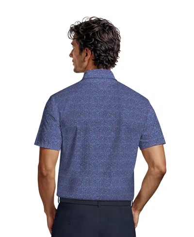 Pga Tour Men's Micro-floral Polo Shirt In Blue