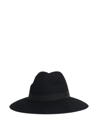Fay Wide-brimmed Fedora Hat In Black