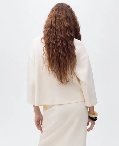 Mango Three-quarter Sleeve Jacket In Neutral