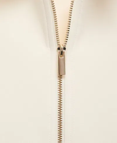 Mango Three-quarter Sleeve Jacket In Neutral