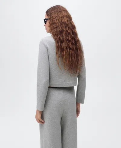 Mango Women's Pockets Cotton Cropped Jacket In Gray