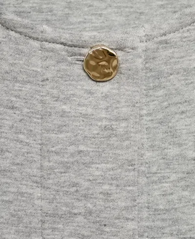 Mango Women's Pockets Cotton Cropped Jacket In Gray