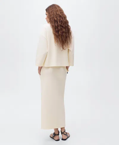 Mango Women's Slit Detail Cotton Skirt In Neutral