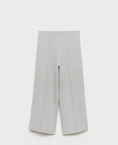 Mango Women's Cotton Crop Pants In Gray