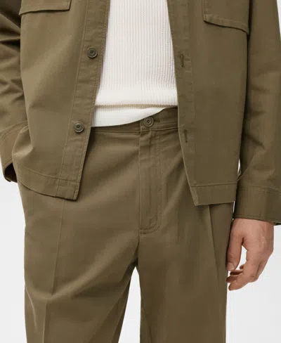 Mango Men's Pockets Lyocell Cotton Jacket In Green