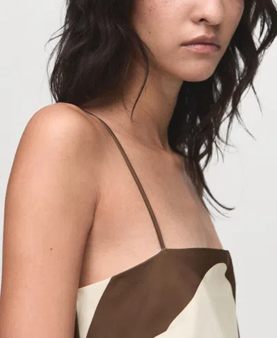 Mango Just Print Sleeveless Minidress In Brown