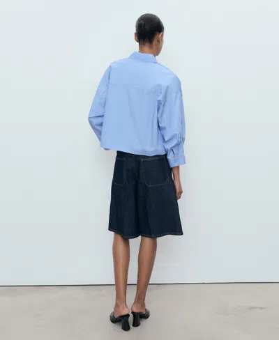 Mango Pocket Oversize Shirt Blue In Blue
