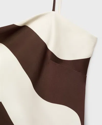 Mango Just Print Sleeveless Minidress In Brown