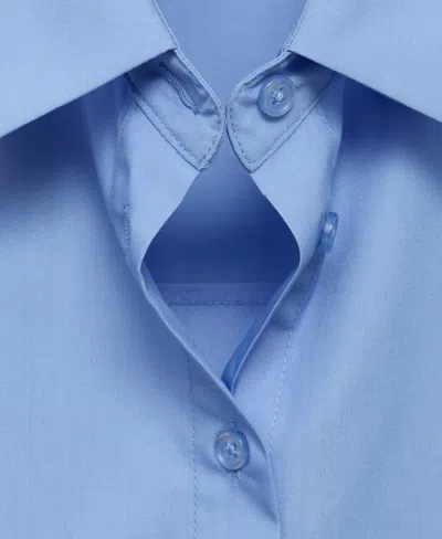 Mango Pocket Oversize Shirt Blue In Blue