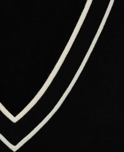 Mango Contrast V-neck Sweater In Multi