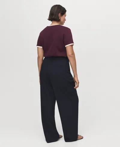 Mango Women's Low-rise Wide-leg Pants In Black