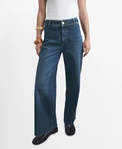 Mango Women's Catherin Culotte High-rise Jeans In Blue