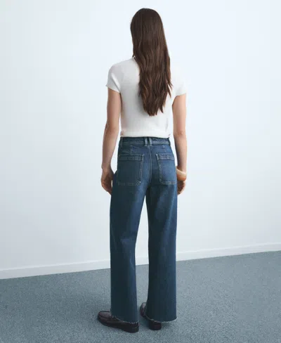 Mango Women's Catherin Culotte High-rise Jeans In Blue