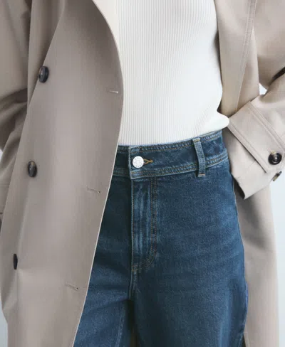 Mango Women's Catherin Culotte High-rise Jeans In Blue