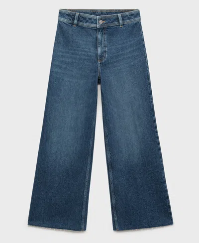 Mango Women's Catherin Culotte High-rise Jeans In Blue