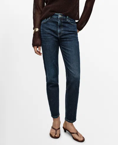 Mango Women's Newmom Comfort High-rise Jeans In Blue
