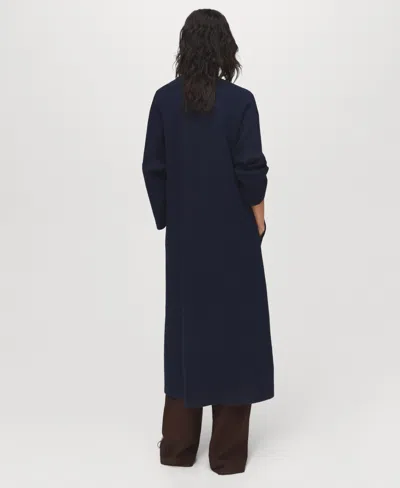 Mango Long Cardigan In Blue