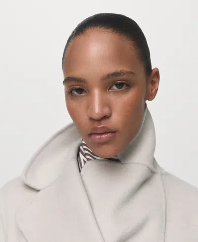 Mango Women's Handmade Belt Wool Coat In Gray