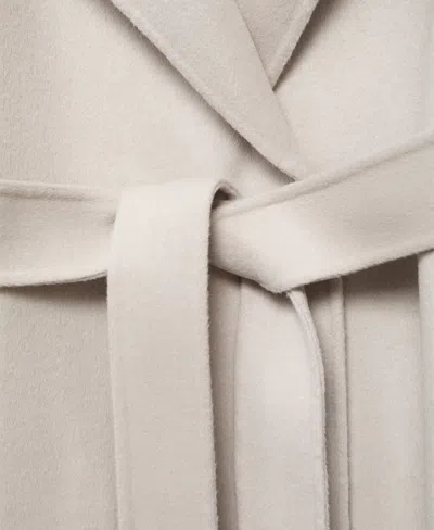 Mango Women's Handmade Belt Wool Coat In Gray
