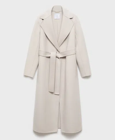 Mango Women's Handmade Belt Wool Coat In Gray