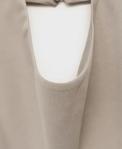 Mango Asymmetric Open Back Halter Top In Gray