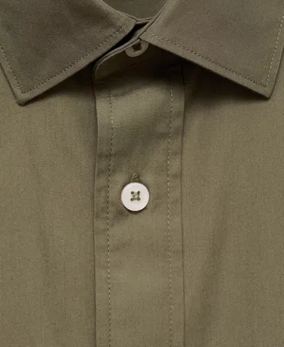 Mango Solid Regular Fit Button-up Shirt In Brown
