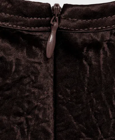 Mango Women's Wrinkled-effect Satin Blouse In Brown