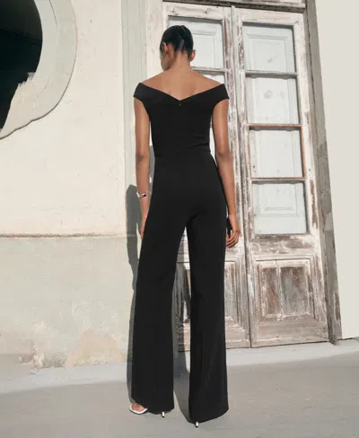Mango Asymmetric Long Jumpsuit In Black