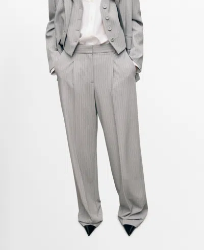 Mango Women's Pinstripe Suit Pants In Gray