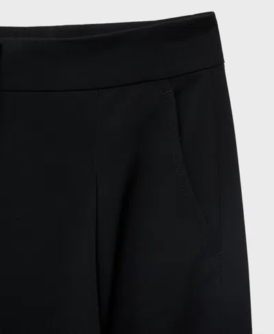 Mango 100% Linen Pants With Pleats Black In Black