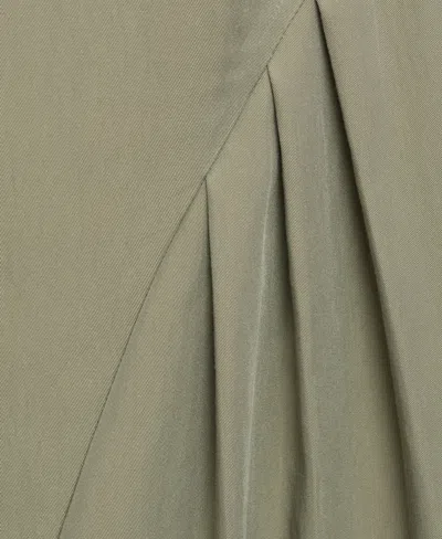 Mango Pleated Sleeveless Minidress In Brown